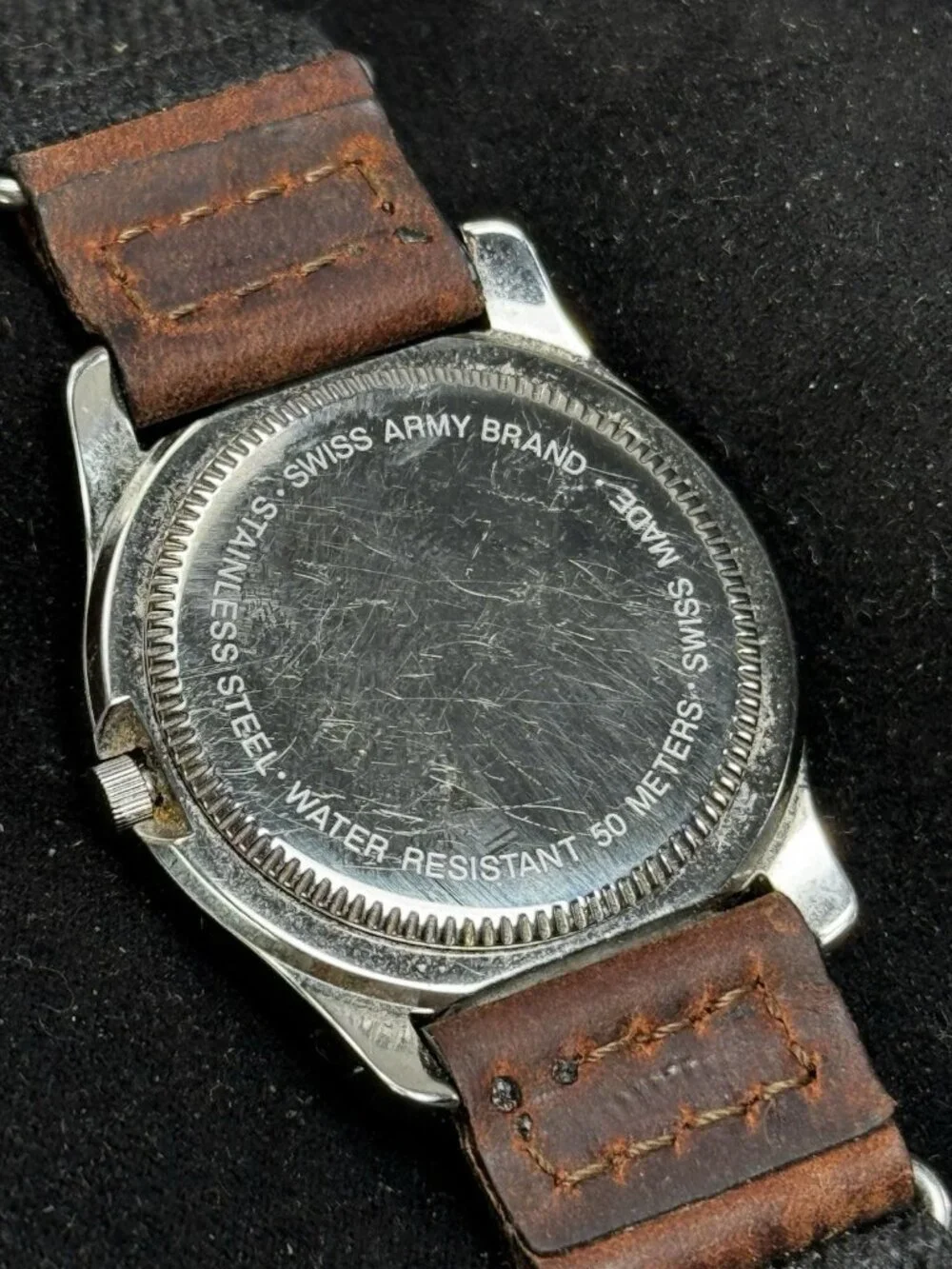 Vintage Swiss Army Brand Swiss Made Quartz Field Watch Date Stainless Steel 36mm
